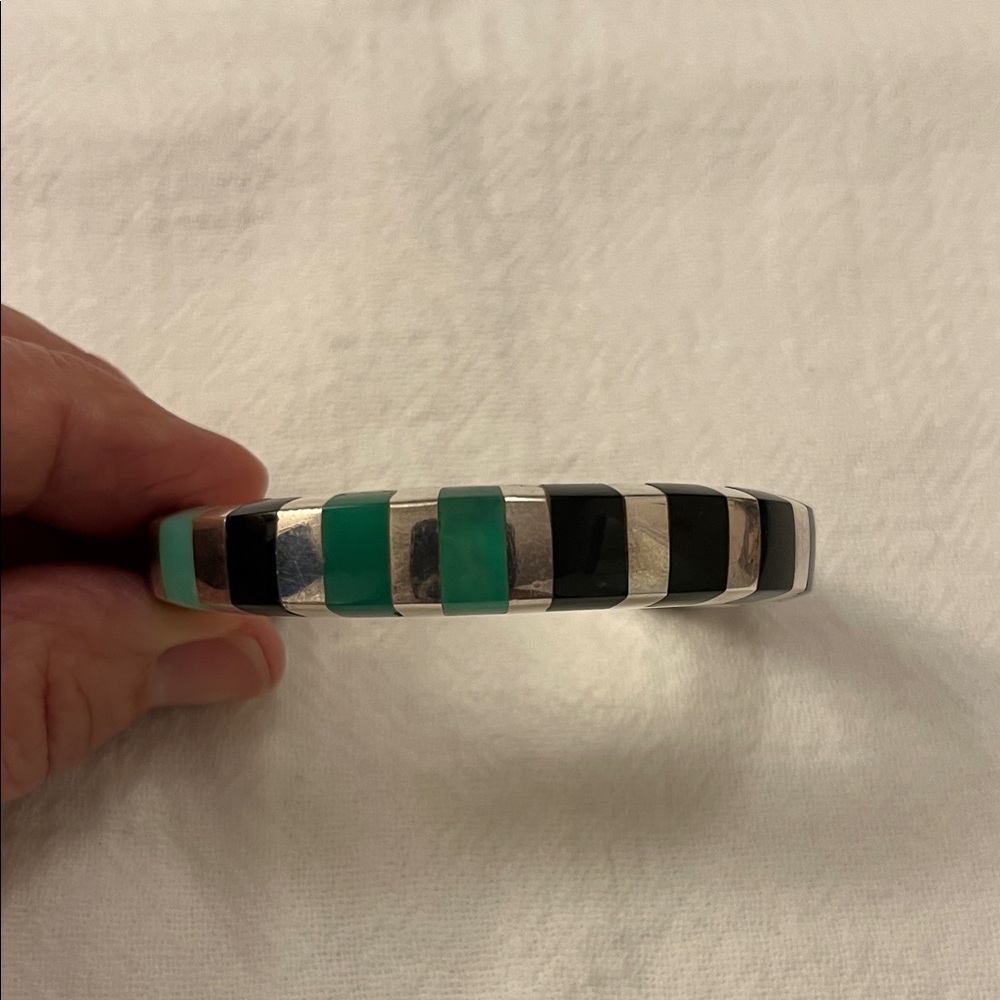 Silver and Onyx Cuff Bracelet